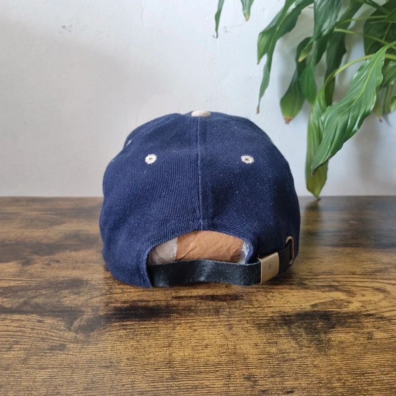 Vintage American Baseball Hat Snapback cap one size adjustable navy beige gold Coast las vegas