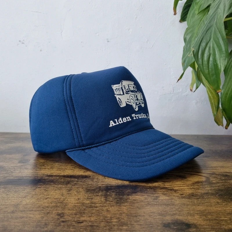 Vintage American Trucker Hat Snapback cap one size adjustable navy alden trucks