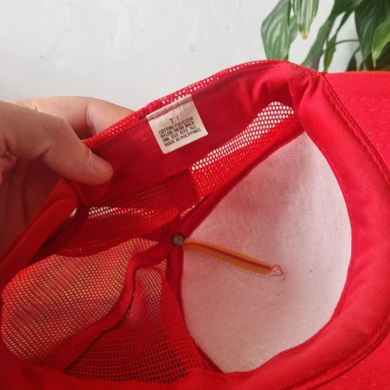 Vintage American Trucker Hat Snapback cap one size adjustable red reeds family reunion
