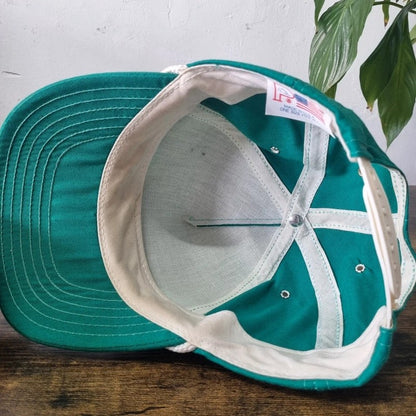 Vintage American Trucker Hat Snapback cap one size adjustable green
