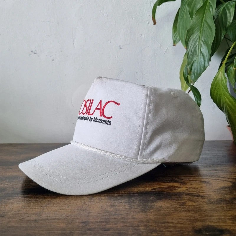 Vintage American Trucker Hat Snapback cap one size adjustable white Posilac