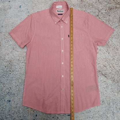 Barbour OXFORD SHIRT TAILORED FIT GINGHAM CHECK SHORT SLEEVE - Red - Size M
