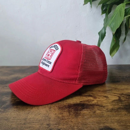Vintage American Trucker Hat Snapback cap one size adjustable red us army engineers