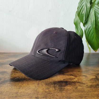 Vintage O'Neill Baseball Hat Snapback cap one size large XL black pinstripe fitted