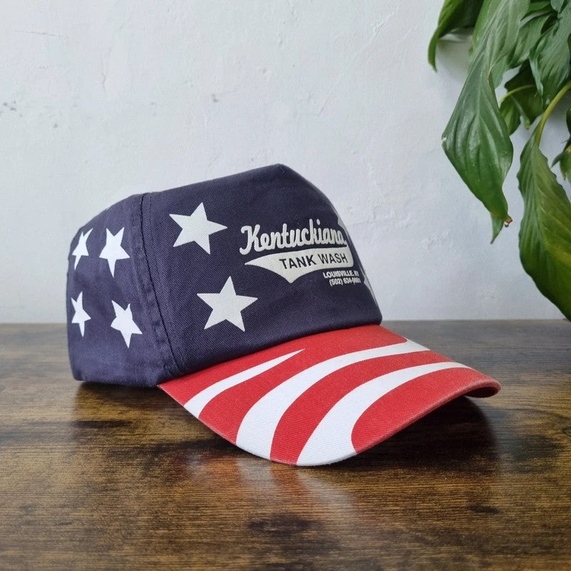 Vintage American Baseball Hat Snapback cap one size adjustable kentuckiana tank wash navy red