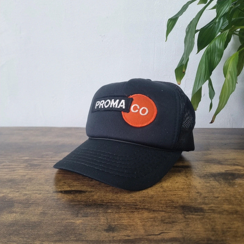 Vintage American Trucker Hat Snapback cap one size adjustable black proma co