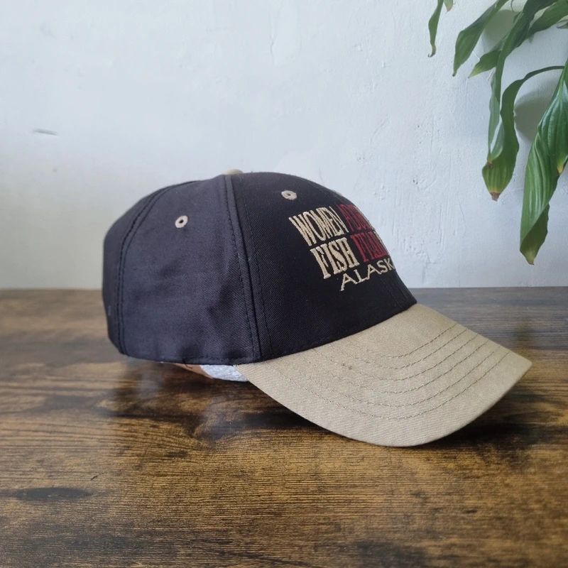 Vintage American baseball Hat Snapback cap one size adjustable black beige fishing