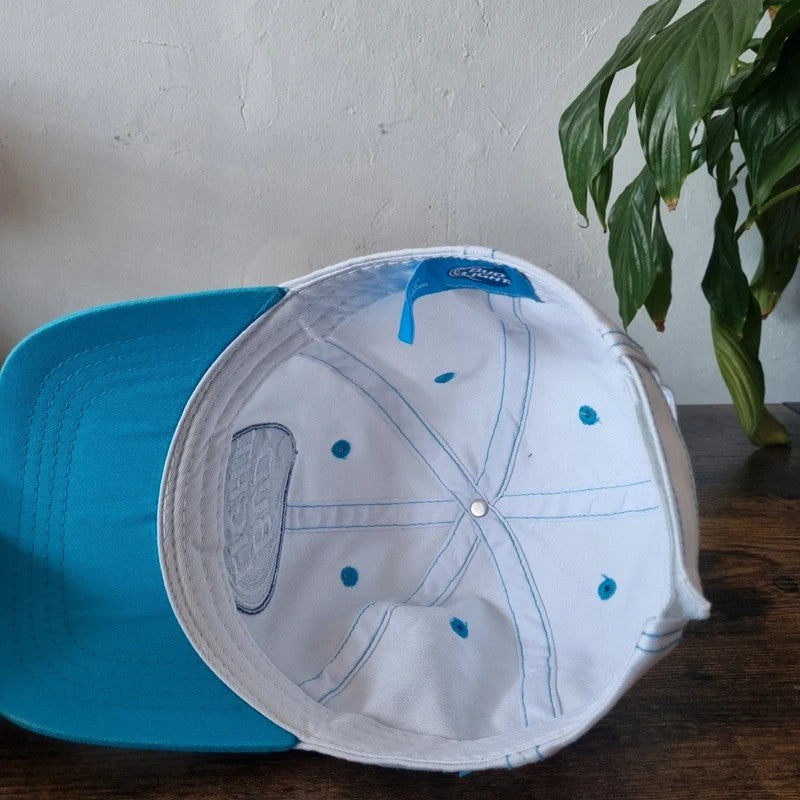 Vintage Bud light Baseball Hat Snapback cap one size adjustable white blue y2k