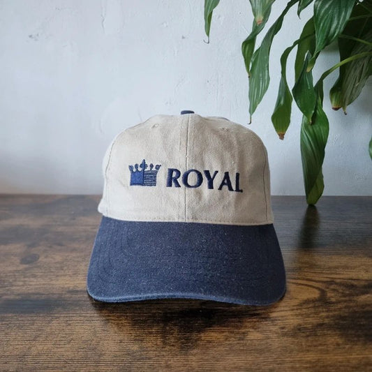 Vintage American baseball Hat Snapback cap one size adjustable beige navy Canada royal