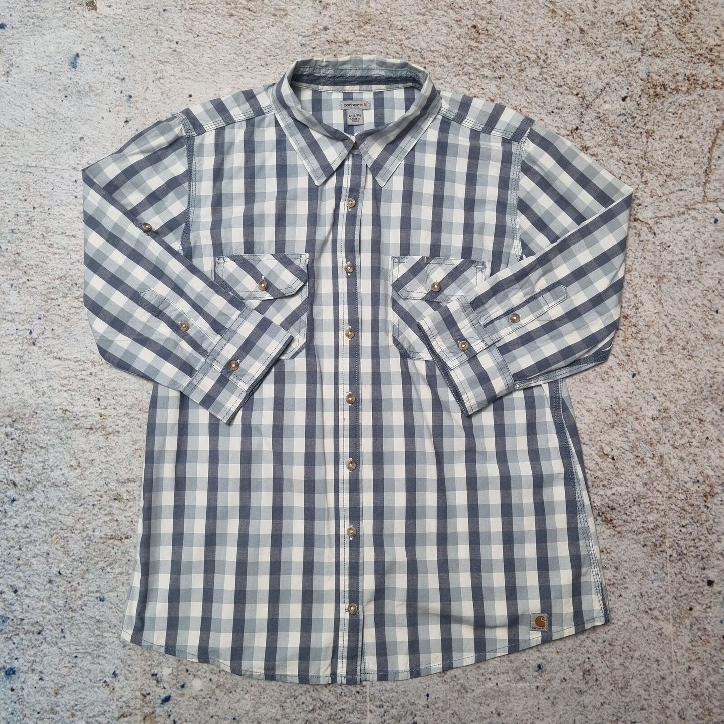 Carhartt SHIRT 3/4 SLEEVE WOMENS CHECK - Blue - Size L