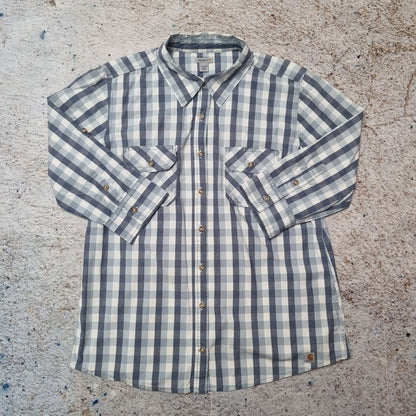 Carhartt SHIRT 3/4 SLEEVE WOMENS CHECK - Blue - Size L