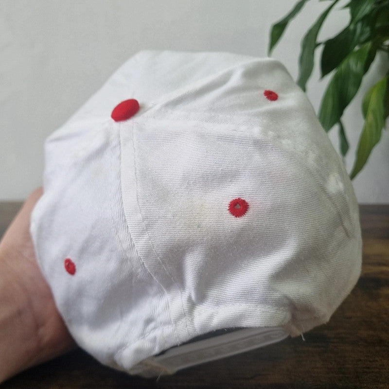 Vintage American Scmi Trucker Hat snapback cap one size adjustable red white 90s rope