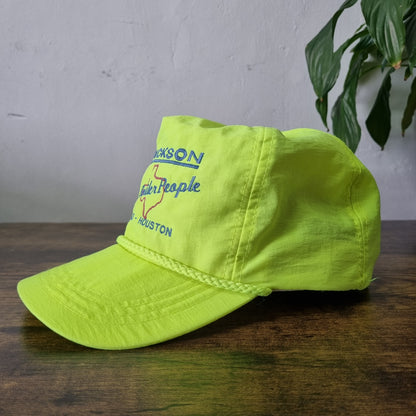 Vintage American Trucker Hat Snapback cap one size neon yellow Erickson Boiler P