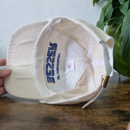 Vintage American Baseball Hat Snapback cap one size adjustable cream Besser