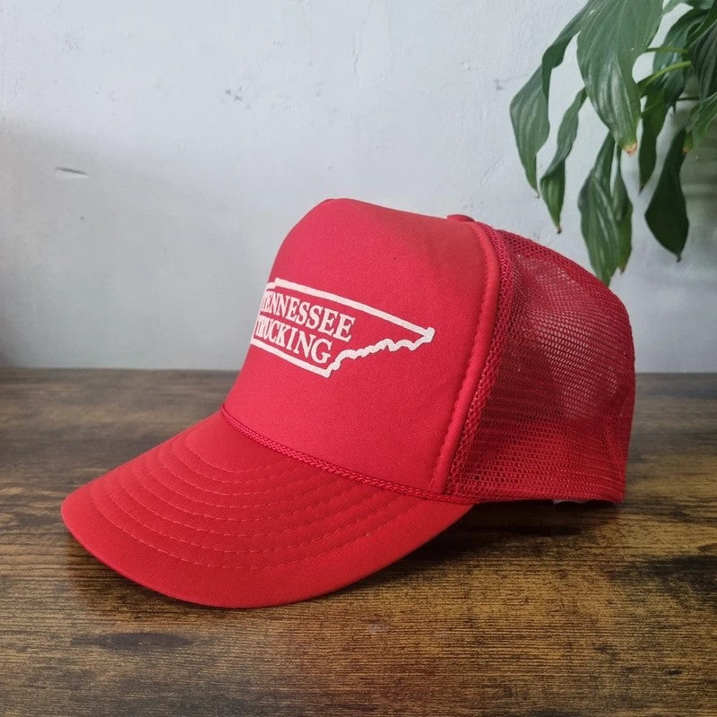 Vintage American Trucker Hat Snapback cap one size red Tennesse Trucking