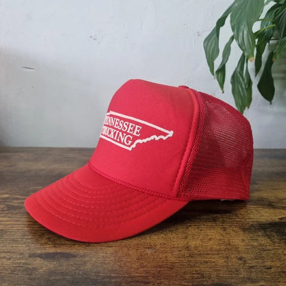 Vintage American Trucker Hat Snapback cap one size red Tennesse Trucking