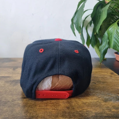 Vintage American Baseball Hat Snapback cap one size adjustable black red sara Lee bakery