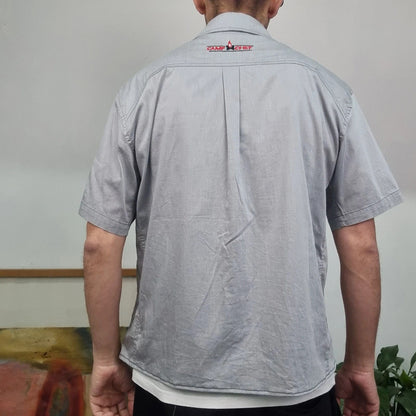 Vintage Arc'teryx Boxy Fit Cropped Shirt Short Sleeve Medium plain grey silver Button Up Skater