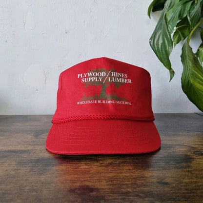 Vintage American Trucker Hat Snapback cap one size adjustable red lumber supply