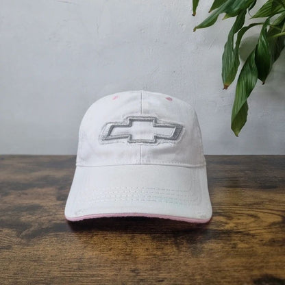 Vintage Chevrolet baseball Hat Snapback cap one size adjustable white pink women y2k
