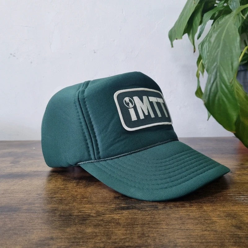 Vintage American Trucker Hat Snapback cap one size adjustable Green iMTT