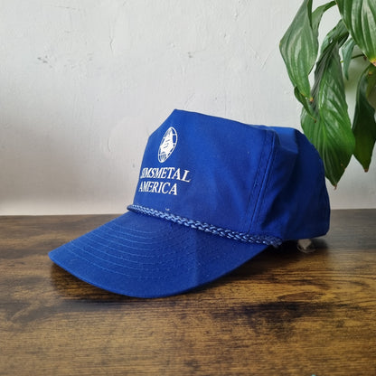 Vintage American Trucker Hat Snapback cap one size adjustable blue Simsmetal