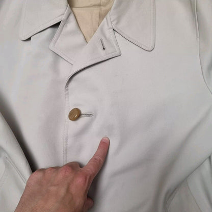 Aquascutum London England Trench Coat Mac Jacket Khaki Beige Mens Size 40