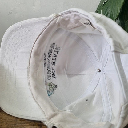 Vintage American Trucker Hat Snapback cap one size white mo state championship wrestling 90s