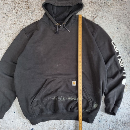 Carhartt Hoodie Mens Pull Over Workwear Spellout Sweatshirt Black, XXL