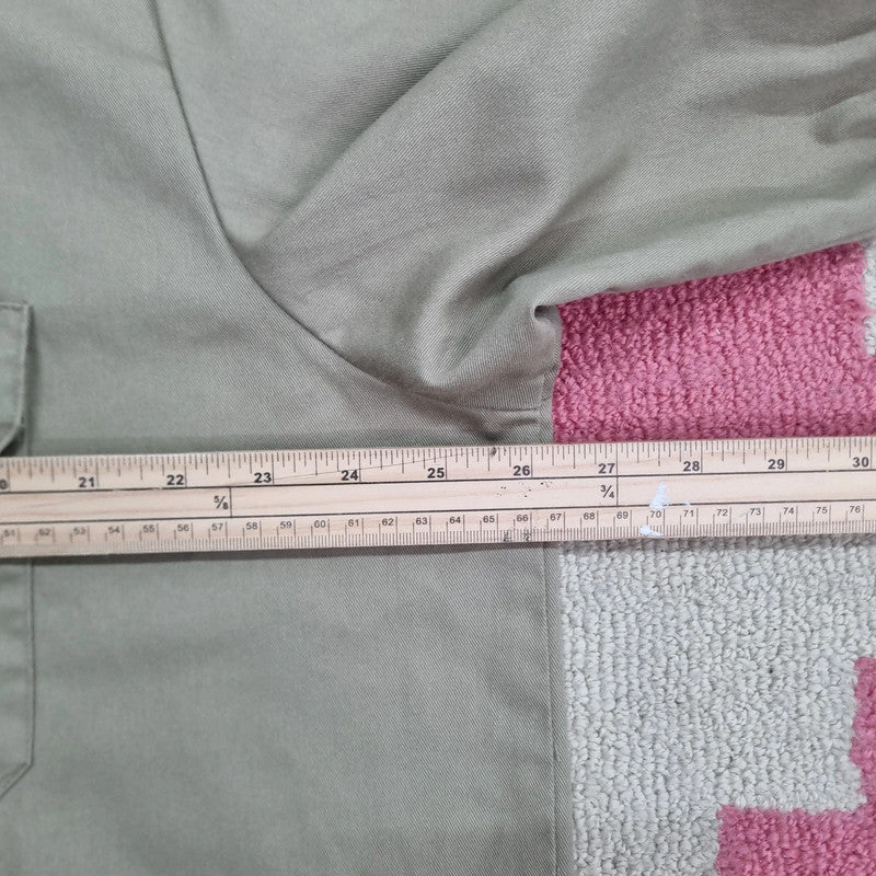 Vintage Dickies Boxy Fit Cropped Shirt Long Sleeve XL plain Beige Button Up Skater Y2K Surf