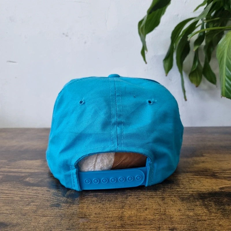 Vintage American Trucker Hat Snapback cap one size blue bi state helicopter