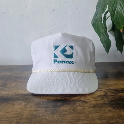 Vintage American Trucker Hat Snapback cap one size adjustable white penox