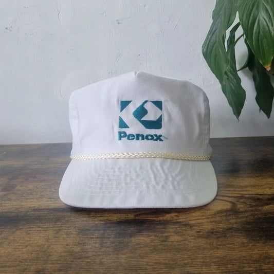 Vintage American Trucker Hat Snapback cap one size adjustable white penox