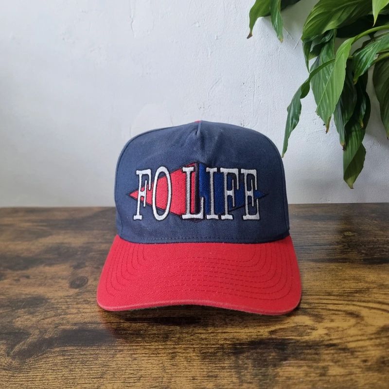 Vintage American Baseball Hat Snapback cap one size adjustable red navy FO Life