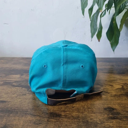 Vintage American Trucker Hat Snapback cap one size adjustable turquoise blue golf