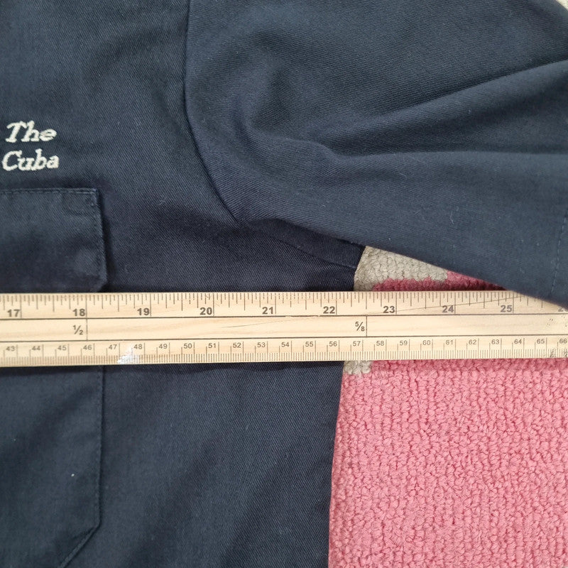 Vintage Dickies Boxy Fit Cropped Shirt Short Sleeve Medium plain Black Button Up Skater Y2K Surf