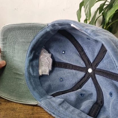 Vintage American Baseball Hat Snapback cap one size adjustable blue green elctro motive