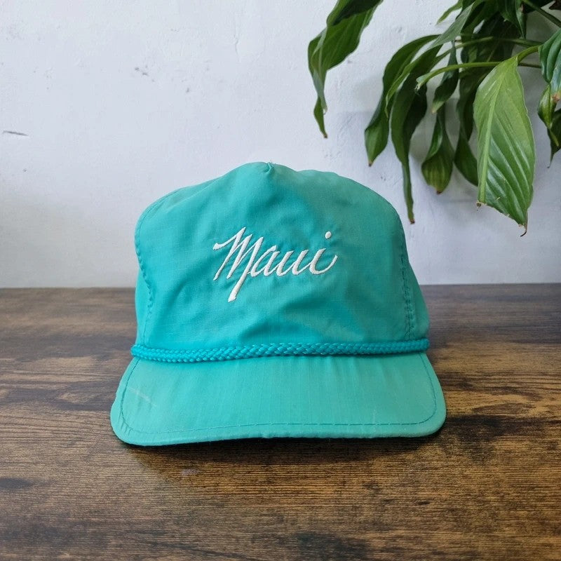 Vintage American Trucker Hat Snapback cap one size adjustable green Maui