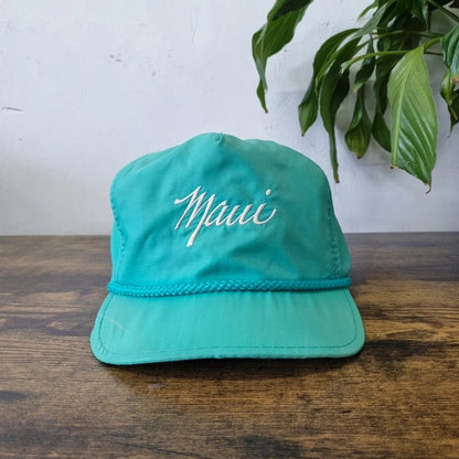 Vintage American Trucker Hat Snapback cap one size adjustable green Maui