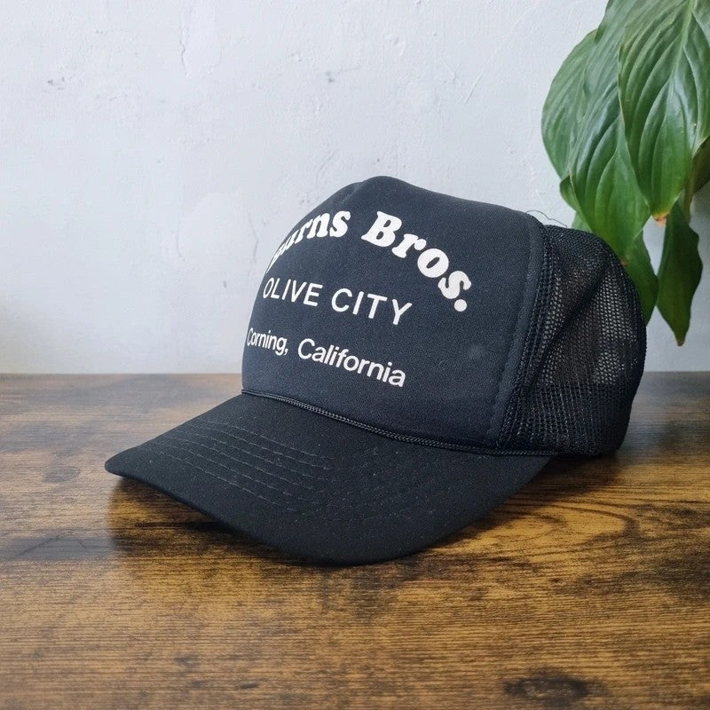 Vintage American Trucker Hat Snapback cap one size adjustable black Burns Bros