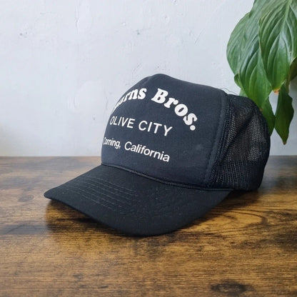 Vintage American Trucker Hat Snapback cap one size adjustable black Burns Bros