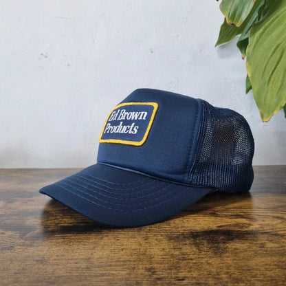 Vintage American Trucker Hat Snapback cap one size adjustable navy ed brown products