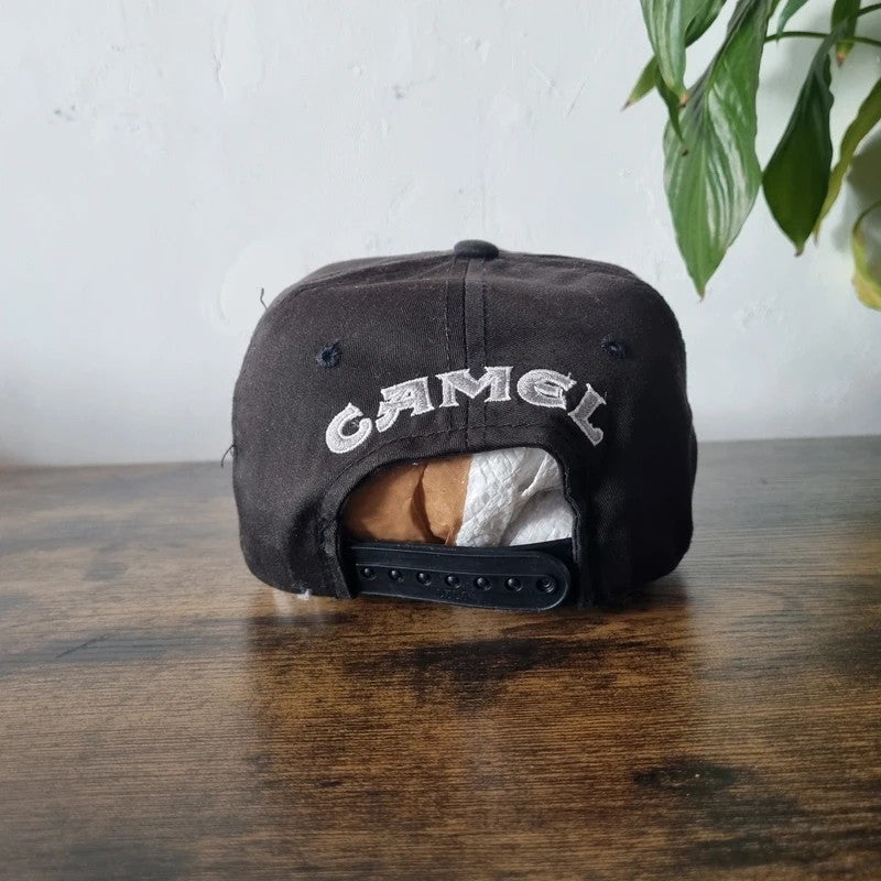 Vintage American Baseball Hat Snapback cap one size adjustable black Camel Promo