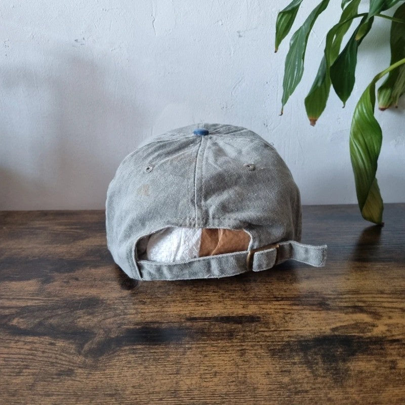Vintage American Baseball Hat Snapback cap one size adjustable grey blue cayman island