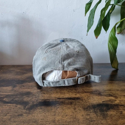 Vintage American Baseball Hat Snapback cap one size adjustable grey blue cayman island