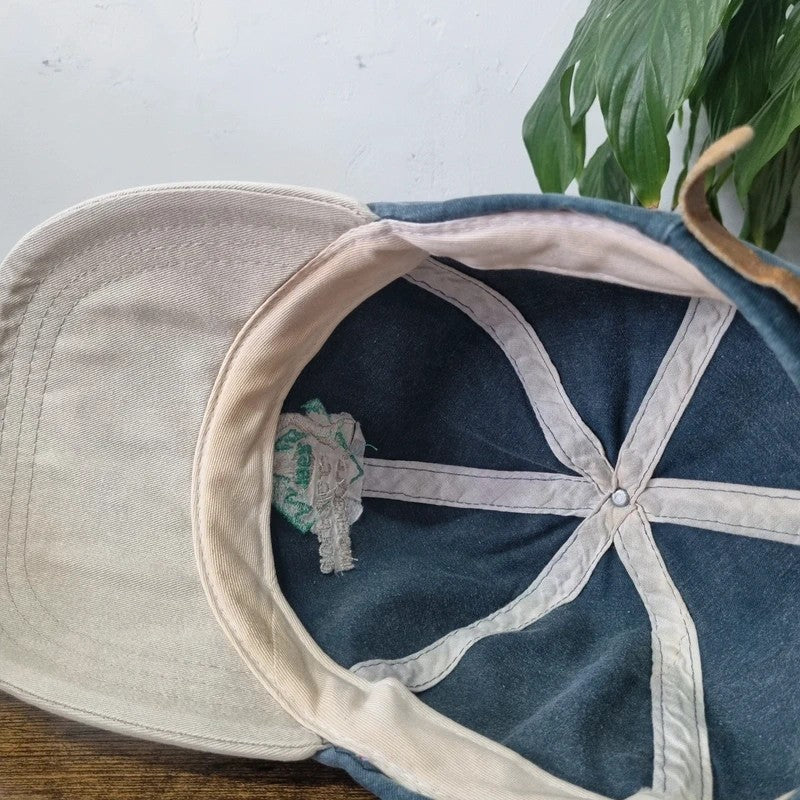 Vintage American Baseball Hat Snapback cap one size adjustable Ingersoll Golf blue beige