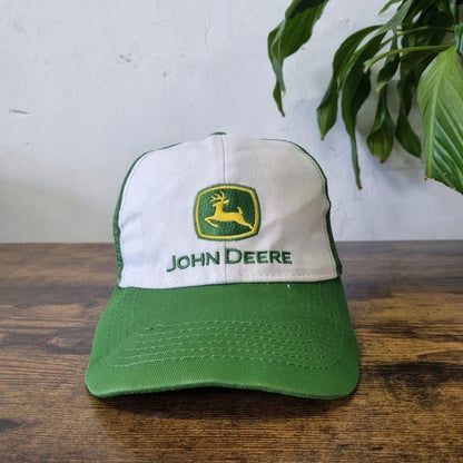 Vintage John Deere Baseball Hat Snapback cap one size adjustable green white