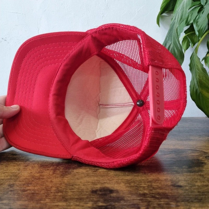 Vintage American Trucker Hat Snapback cap one size adjustable red Mexico Bull dawgs