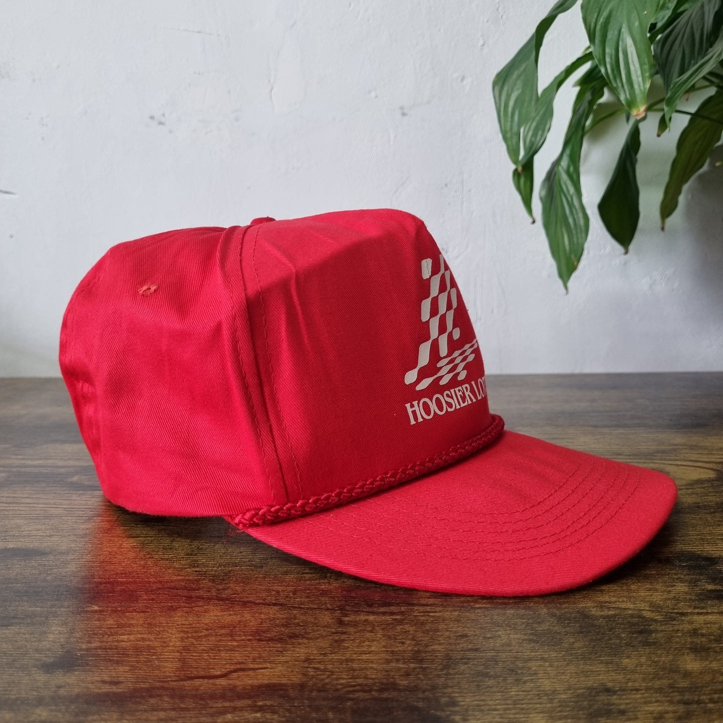 Vintage American Trucker Hat Snapback cap one size red Hoosier Lottery