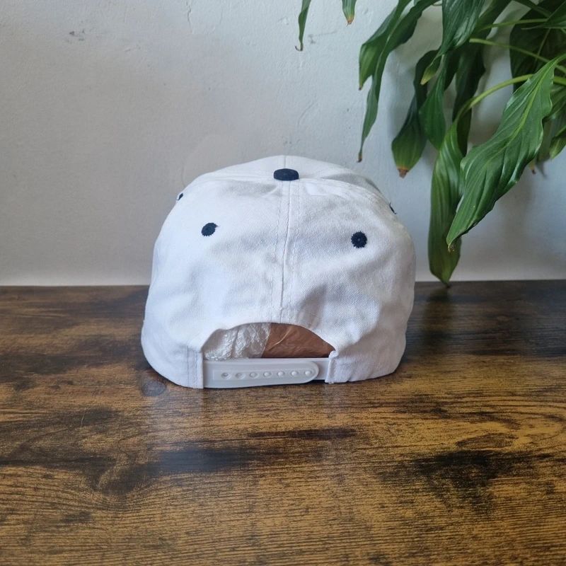 Vintage American Baseball Hat Snapback cap one size adjustable white black NYS